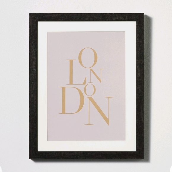 Studio McGee NWT 11"X14" London Framed Wall Art Under Glass With Mat Typography - Picture 1 of 5